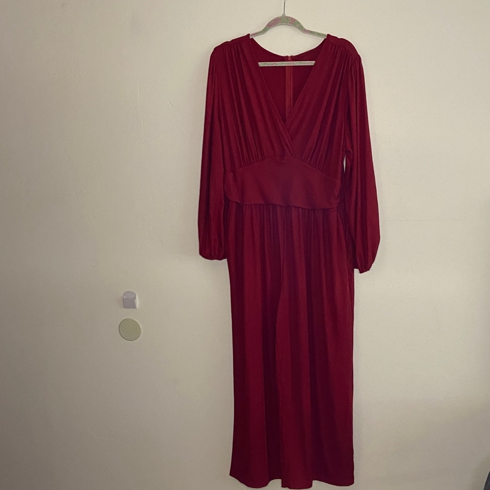 CURVZY 3XL Ribbed Red Jumpsuit